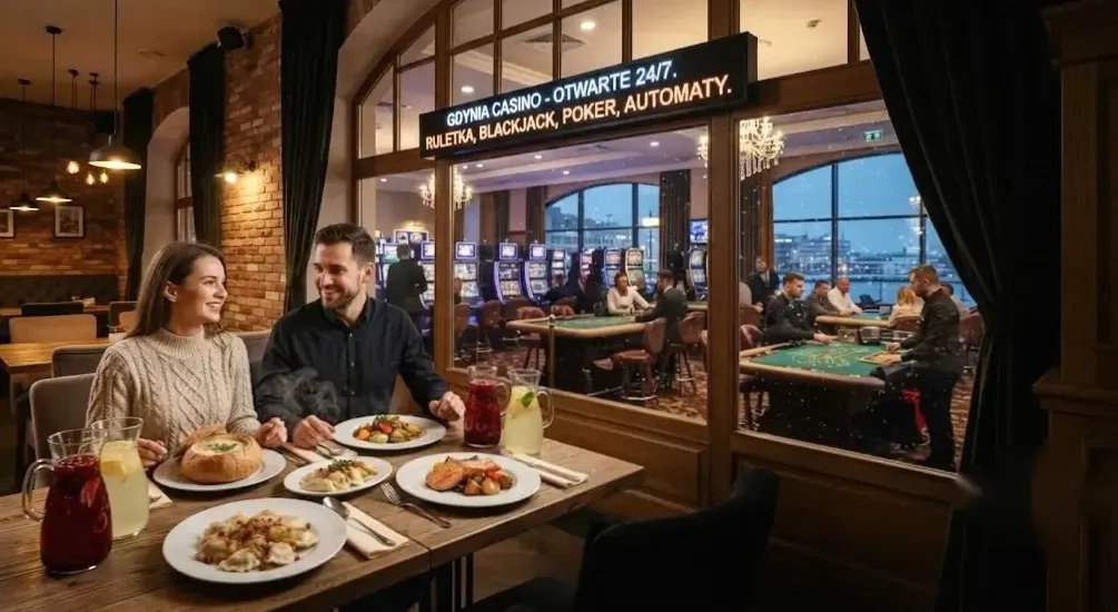 Gracze pokerowi analizujący układ kart przy stole